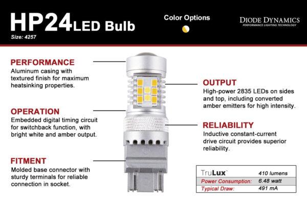 4257 HP24 Switchback Dual-Color Turn Signal LED Bulbs